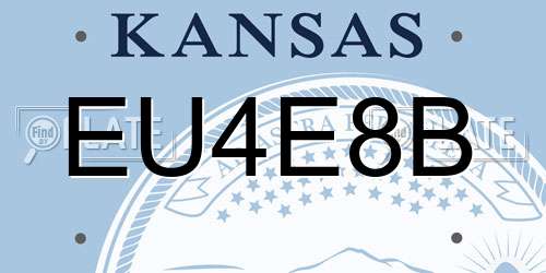 EU4E8B Kansas License Plate