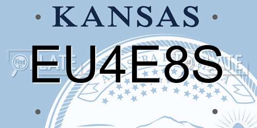 EU4E8S Kansas License Plate
