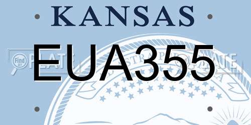 EUA355 Kansas License Plate