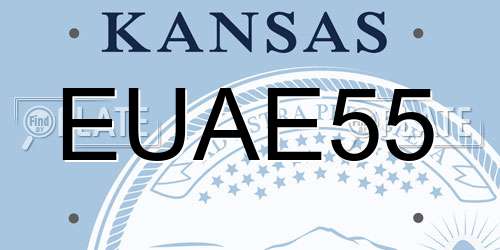 EUAE55 Kansas License Plate