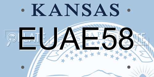 EUAE58 Kansas License Plate