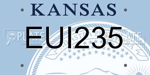 EUI235 Kansas License Plate