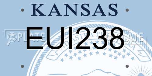 EUI238 Kansas License Plate