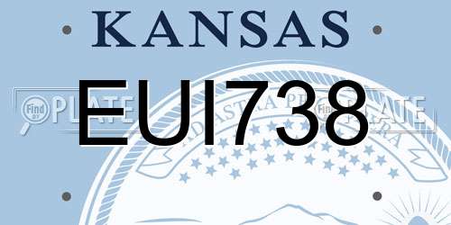 EUI738 Kansas License Plate