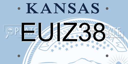 EUIZ38 Kansas License Plate