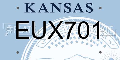EUX701 Kansas License Plate