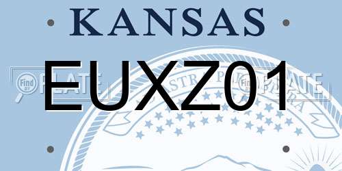 EUXZ01 Kansas License Plate