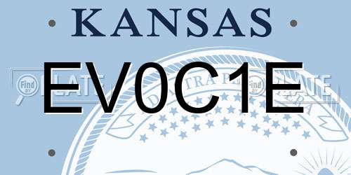 EV0C1E Kansas License Plate
