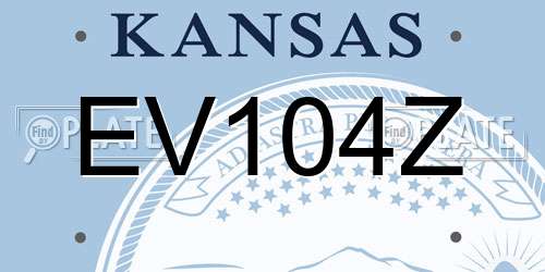 EV104Z Kansas License Plate