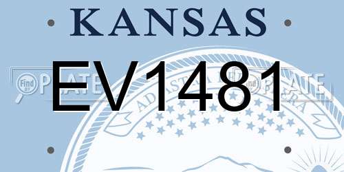 EV1481 Kansas License Plate