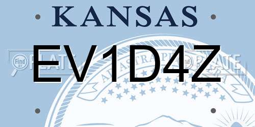 EV1D4Z Kansas License Plate