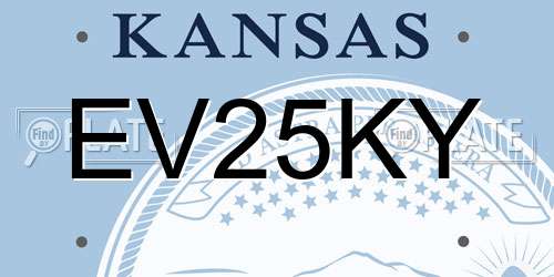 EV25KY Kansas License Plate