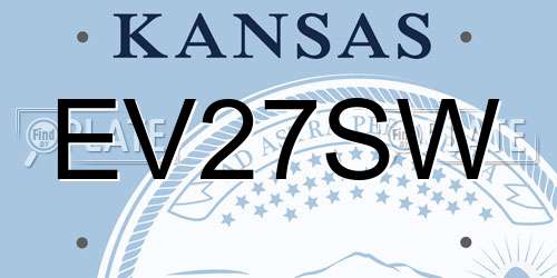 EV27SW Kansas License Plate