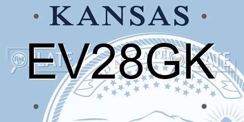 EV28GK Kansas License Plate