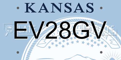 EV28GV Kansas License Plate