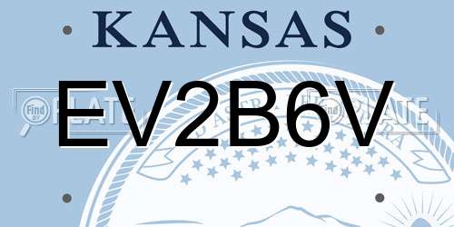EV2B6V Kansas License Plate