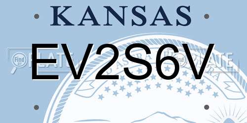 EV2S6V Kansas License Plate