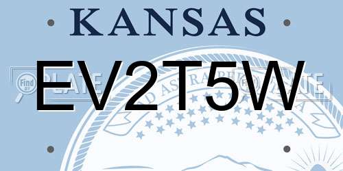 EV2T5W Kansas License Plate