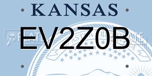 EV2Z0B Kansas License Plate