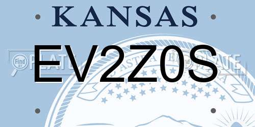 EV2Z0S Kansas License Plate