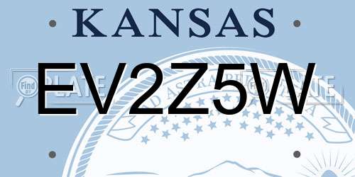 EV2Z5W Kansas License Plate
