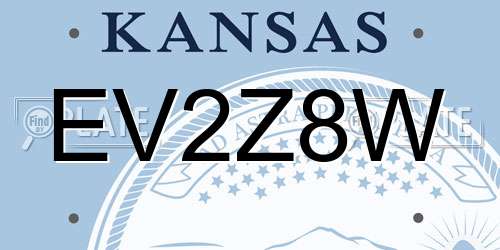 EV2Z8W Kansas License Plate