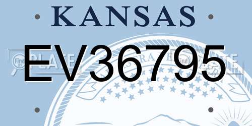 EV36795 Kansas License Plate