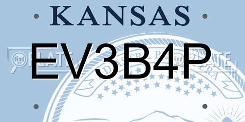 EV3B4P Kansas License Plate