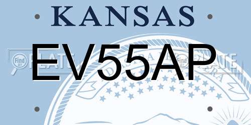 EV55AP Kansas License Plate