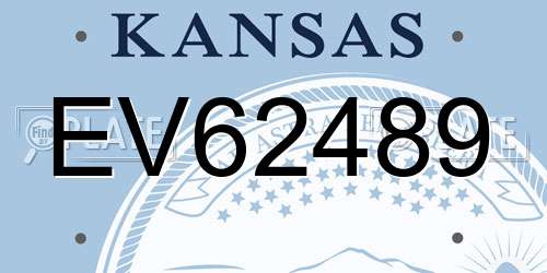 EV62489 Kansas License Plate