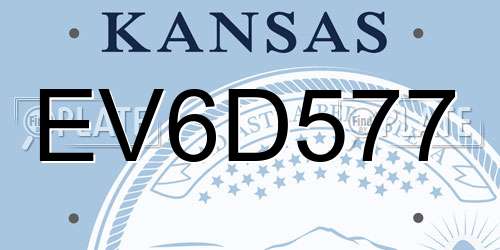 EV6D577 Kansas License Plate