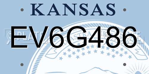 EV6G486 Kansas License Plate