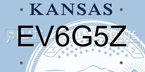 EV6G5Z Kansas License Plate