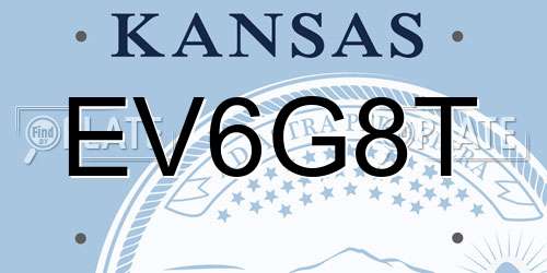 EV6G8T Kansas License Plate