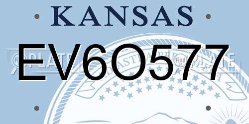 EV6O577 Kansas License Plate