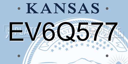 EV6Q577 Kansas License Plate
