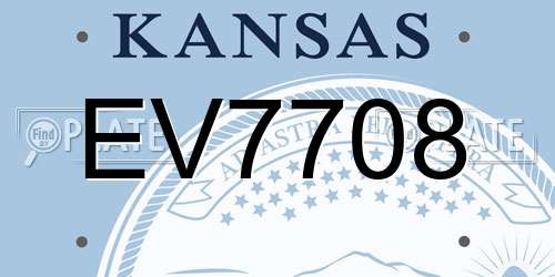 EV7708 Kansas License Plate