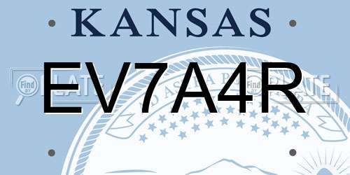 EV7A4R Kansas License Plate
