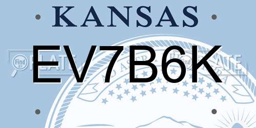 EV7B6K Kansas License Plate