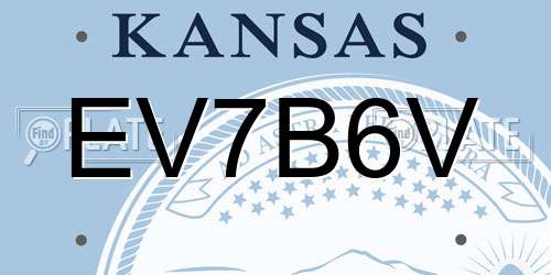 EV7B6V Kansas License Plate