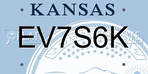 EV7S6K Kansas License Plate
