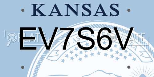 EV7S6V Kansas License Plate