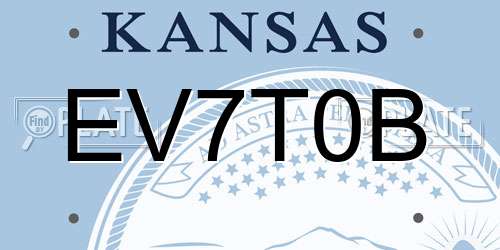EV7T0B Kansas License Plate