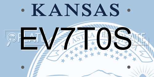 EV7T0S Kansas License Plate