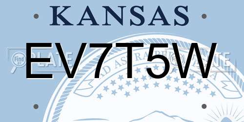 EV7T5W Kansas License Plate