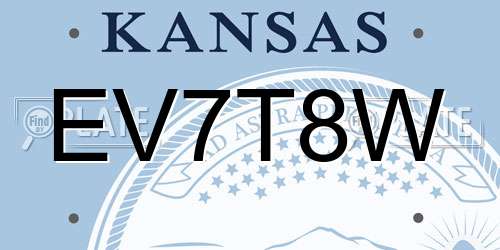 EV7T8W Kansas License Plate
