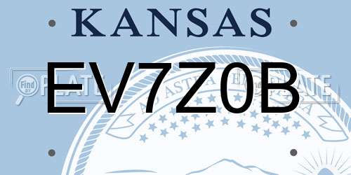 EV7Z0B Kansas License Plate