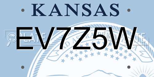 EV7Z5W Kansas License Plate
