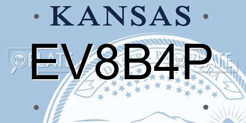 EV8B4P Kansas License Plate