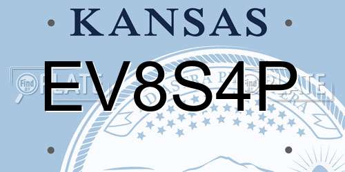 EV8S4P Kansas License Plate